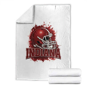 Indiana Game Day Energy Throw Blanket Football Helmet Splash Hoosier State Sports Pride TS02 White Print Your Wear