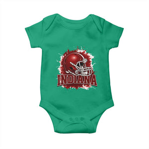Indiana Game Day Energy Baby Onesie Football Helmet Splash Hoosier State Sports Pride TS02 Irish Green Print Your Wear