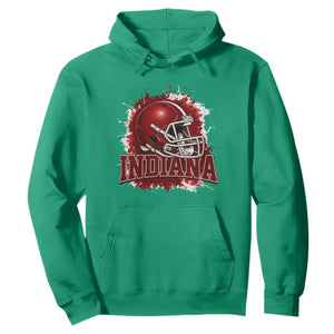 Indiana Game Day Energy Hoodie Football Helmet Splash Hoosier State Sports Pride TS02 Irish Green Print Your Wear