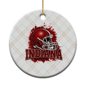 Indiana Game Day Energy Ceramic Ornament Football Helmet Splash Hoosier State Sports Pride TS02 1pc Christmas Plaid Print Your Wear