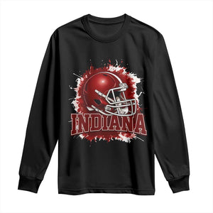 Indiana Game Day Energy Long Sleeve Shirt Football Helmet Splash Hoosier State Sports Pride TS02 Black Print Your Wear