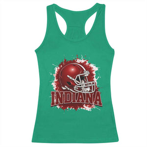 Indiana Game Day Energy Racerback Tank Top Football Helmet Splash Hoosier State Sports Pride TS02 Irish Green Print Your Wear