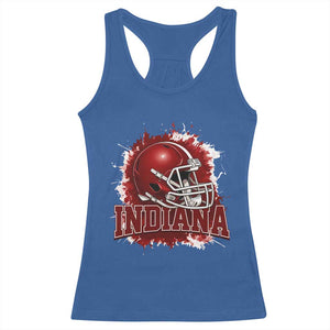 Indiana Game Day Energy Racerback Tank Top Football Helmet Splash Hoosier State Sports Pride TS02 Royal Blue Print Your Wear