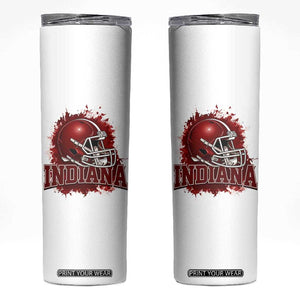 Indiana Game Day Energy Skinny Tumbler Football Helmet Splash Hoosier State Sports Pride TS02 White Print Your Wear