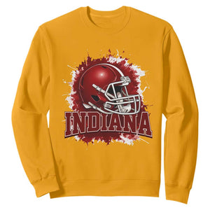 Indiana Game Day Energy Sweatshirt Football Helmet Splash Hoosier State Sports Pride TS02 Gold Print Your Wear