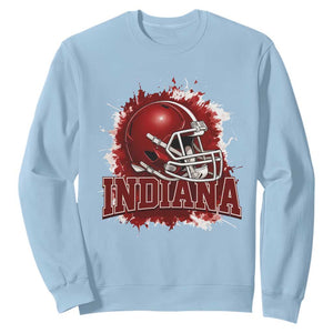Indiana Game Day Energy Sweatshirt Football Helmet Splash Hoosier State Sports Pride TS02 Light Blue Print Your Wear