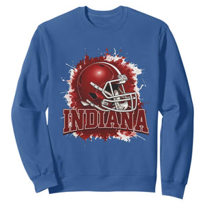 Indiana Game Day Energy Sweatshirt Football Helmet Splash Hoosier State Sports Pride TS02 Royal Blue Print Your Wear