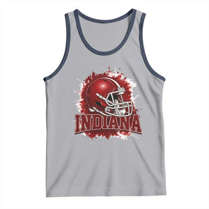 Indiana Game Day Energy Tank Top Football Helmet Splash Hoosier State Sports Pride TS02 Athletic Heather Navy Print Your Wear