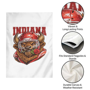 Indiana Football Spirit Bison with Rose Graphic Garden Flag Hoosier State Sports Pride TS02 Print Your Wear