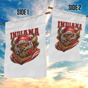 Indiana Football Spirit Bison with Rose Graphic Garden Flag Hoosier State Sports Pride TS02 Print Your Wear