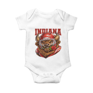 Indiana Football Spirit Bison with Rose Graphic Baby Onesie Hoosier State Sports Pride TS02 White Print Your Wear