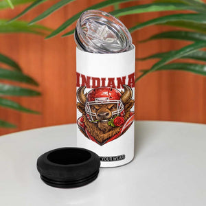 Indiana Football Spirit Bison with Rose Graphic 4 in 1 Can Cooler Tumbler Hoosier State Sports Pride TS02 Print Your Wear