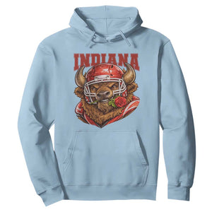 Indiana Football Spirit Bison with Rose Graphic Hoodie Hoosier State Sports Pride TS02 Light Blue Print Your Wear