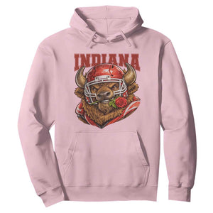 Indiana Football Spirit Bison with Rose Graphic Hoodie Hoosier State Sports Pride TS02 Light Pink Print Your Wear