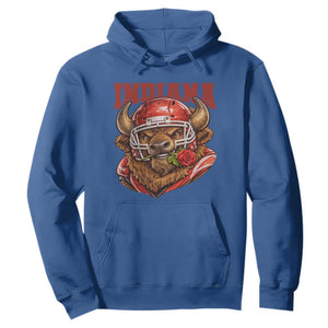 Indiana Football Spirit Bison with Rose Graphic Hoodie Hoosier State Sports Pride TS02 Royal Blue Print Your Wear