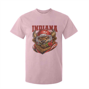 Indiana Football Spirit Bison with Rose Graphic T Shirt For Kid Hoosier State Sports Pride TS02 Light Pink Print Your Wear