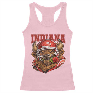 Indiana Football Spirit Bison with Rose Graphic Racerback Tank Top Hoosier State Sports Pride TS02 Light Pink Print Your Wear