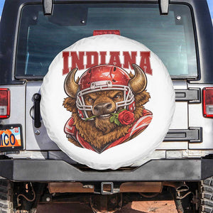 Indiana Football Spirit Bison with Rose Graphic Spare Tire Cover Hoosier State Sports Pride TS02 No hole White Print Your Wear
