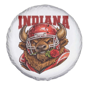 Indiana Football Spirit Bison with Rose Graphic Spare Tire Cover Hoosier State Sports Pride TS02 Print Your Wear