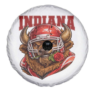 Indiana Football Spirit Bison with Rose Graphic Spare Tire Cover Hoosier State Sports Pride TS02 Print Your Wear