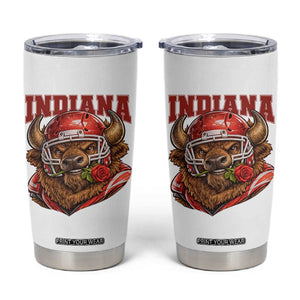 Indiana Football Spirit Bison with Rose Graphic Tumbler Cup Hoosier State Sports Pride TS02 White Print Your Wear