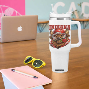 Indiana Football Spirit Bison with Rose Graphic Tumbler With Handle Hoosier State Sports Pride TS02 Print Your Wear