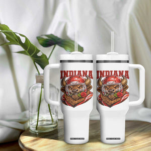 Indiana Football Spirit Bison with Rose Graphic Tumbler With Handle Hoosier State Sports Pride TS02 Print Your Wear