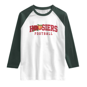 Hoosier State Pride Indiana Rose and Peach Raglan Shirt Game Day Sports Pride TS02 White Dark Forest Green Print Your Wear