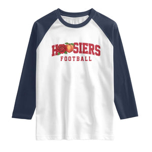 Hoosier State Pride Indiana Rose and Peach Raglan Shirt Game Day Sports Pride TS02 White Navy Print Your Wear
