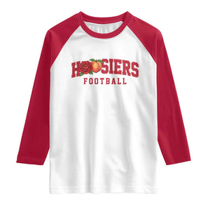 Hoosier State Pride Indiana Rose and Peach Raglan Shirt Game Day Sports Pride TS02 White Red Print Your Wear