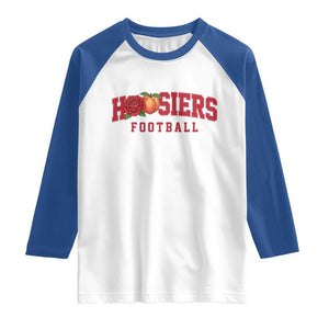 Hoosier State Pride Indiana Rose and Peach Raglan Shirt Game Day Sports Pride TS02 White Royal Print Your Wear
