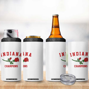 Indiana Champions Rose Hoosier State Graphic 4 in 1 Can Cooler Tumbler Game Day Sports Pride TS02 Print Your Wear