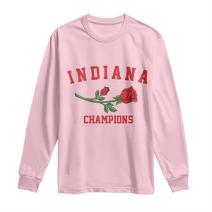 Indiana Champions Rose Hoosier State Graphic Long Sleeve Shirt Game Day Sports Pride TS02 Light Pink Print Your Wear