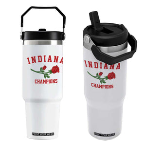 Indiana Champions Rose Hoosier State Graphic Flip Straw Tumbler Game Day Sports Pride TS02 One Size: 30 oz White Print Your Wear