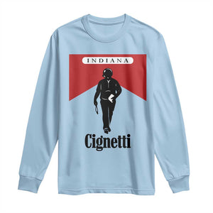 Cignetti Walking Retro Red Box Long Sleeve Shirt Indiana Game Day Sports Fan TS02 Light Blue Print Your Wear