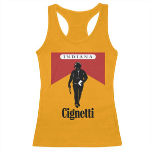 Cignetti Walking Retro Red Box Racerback Tank Top Indiana Game Day Sports Fan TS02 Gold Print Your Wear
