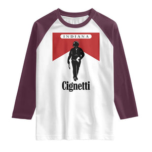 Cignetti Walking Retro Red Box Raglan Shirt Indiana Game Day Sports Fan TS02 White Maroon Print Your Wear