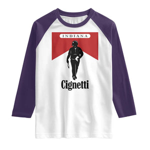 Cignetti Walking Retro Red Box Raglan Shirt Indiana Game Day Sports Fan TS02 White Purple Print Your Wear