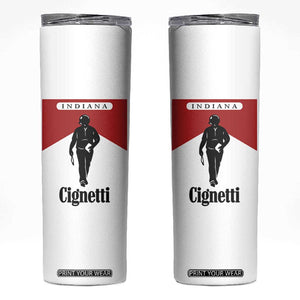 Cignetti Walking Retro Red Box Skinny Tumbler Indiana Game Day Sports Fan TS02 White Print Your Wear