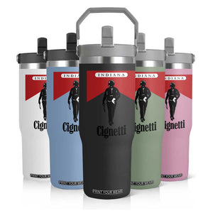Cignetti Walking Retro Red Box Flip Straw Tumbler Indiana Game Day Sports Fan TS02 Print Your Wear