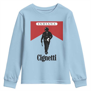 Cignetti Walking Retro Red Box Youth Sweatshirt Indiana Game Day Sports Fan TS02 Light Blue Print Your Wear