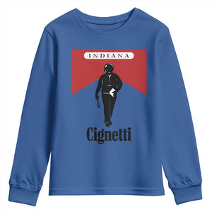 Cignetti Walking Retro Red Box Youth Sweatshirt Indiana Game Day Sports Fan TS02 Royal Blue Print Your Wear