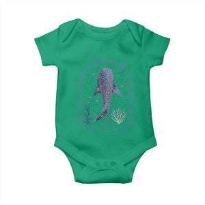 Inspirational Christian Bible Verse Isaiah 43:2 Whale Shark Baby Onesie When You Go Through Deep Waters I Will Be With You TS02 Irish Green Print Your Wear