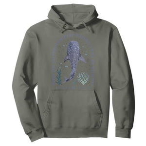 Inspirational Christian Bible Verse Isaiah 43:2 Whale Shark Hoodie When You Go Through Deep Waters I Will Be With You TS02 Military Green Print Your Wear