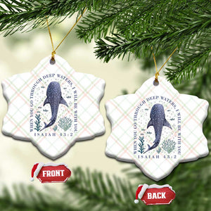 Inspirational Christian Bible Verse Isaiah 43:2 Whale Shark Ceramic Ornament When You Go Through Deep Waters I Will Be With You TS02 Print Your Wear