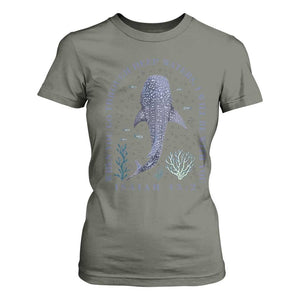 Inspirational Christian Bible Verse Isaiah 43:2 Whale Shark T Shirt For Women When You Go Through Deep Waters I Will Be With You TS02 Military Green Print Your Wear
