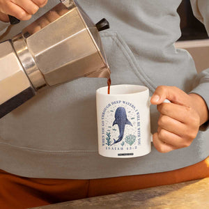 Inspirational Christian Bible Verse Isaiah 43:2 Whale Shark Coffee Mug When You Go Through Deep Waters I Will Be With You TS02 Print Your Wear