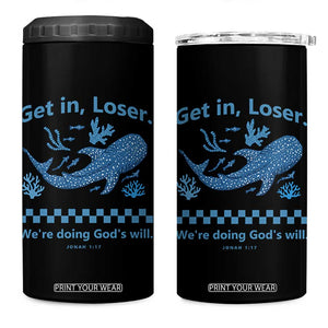 Funny Whale Shark Christian Bible Jonah 1:17 4 in 1 Can Cooler Tumbler Get In Loser We're Doing God's Will TS02 One Size: 16 oz Black Print Your Wear