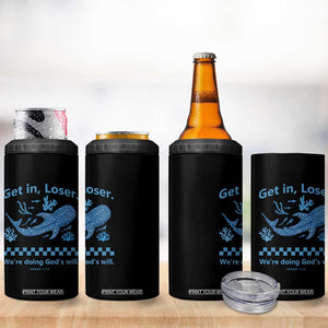 Funny Whale Shark Christian Bible Jonah 1:17 4 in 1 Can Cooler Tumbler Get In Loser We're Doing God's Will TS02 Print Your Wear