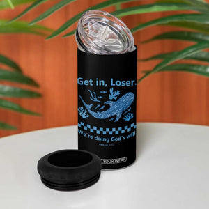 Funny Whale Shark Christian Bible Jonah 1:17 4 in 1 Can Cooler Tumbler Get In Loser We're Doing God's Will TS02 Print Your Wear